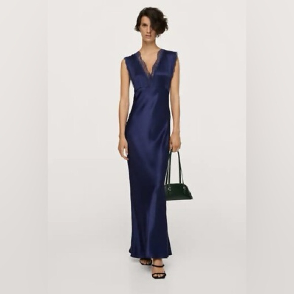 Mango gown in dark blue